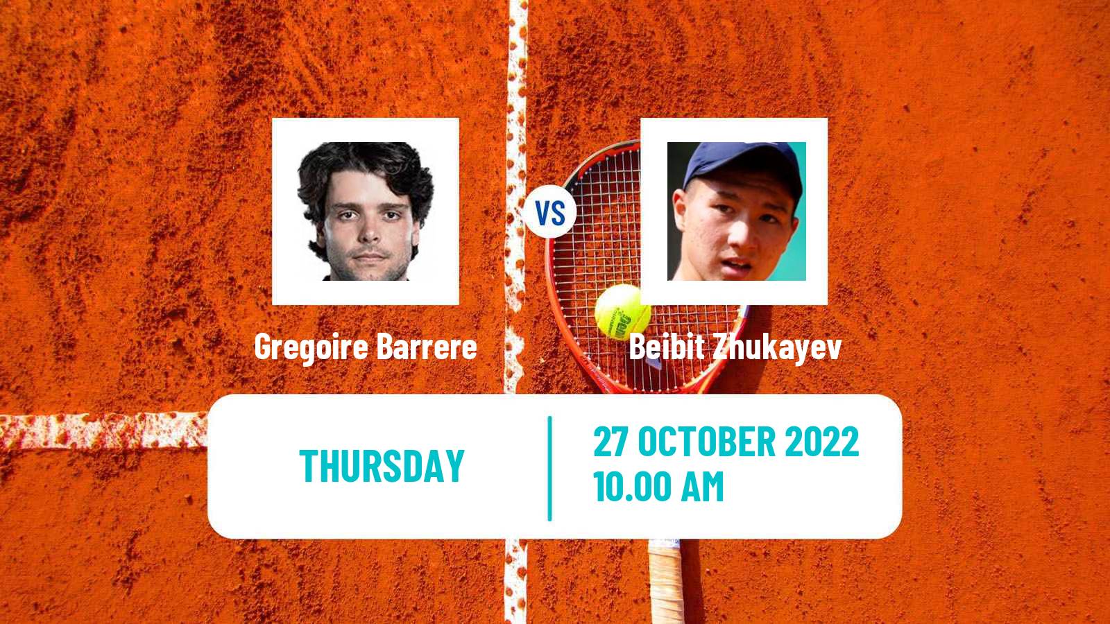 Tennis ATP Challenger Gregoire Barrere - Beibit Zhukayev