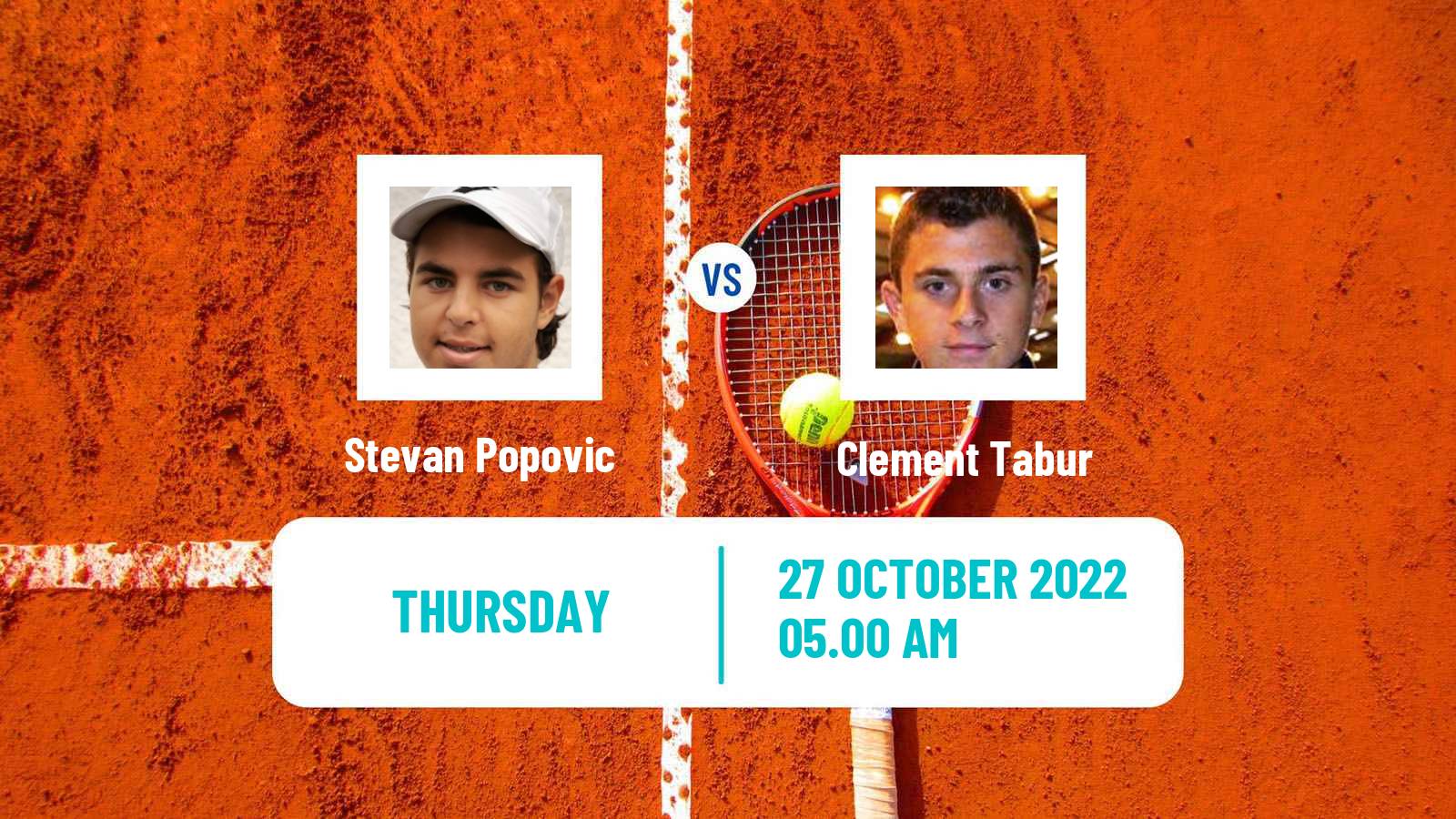 Tennis ITF Tournaments Stevan Popovic - Clement Tabur