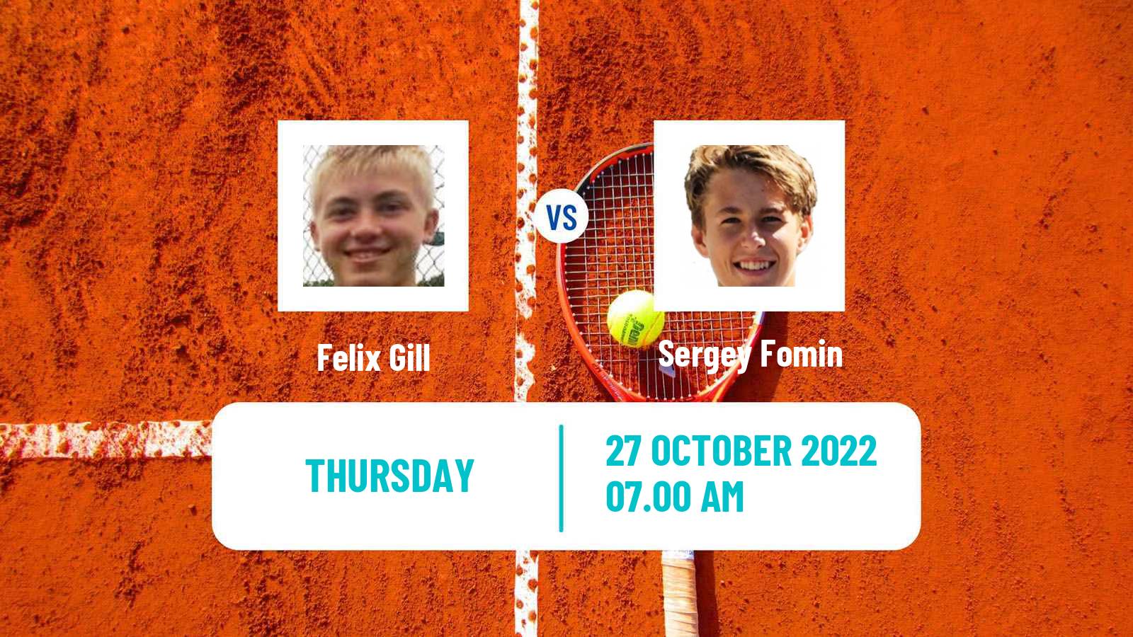 Tennis ITF Tournaments Felix Gill - Sergey Fomin