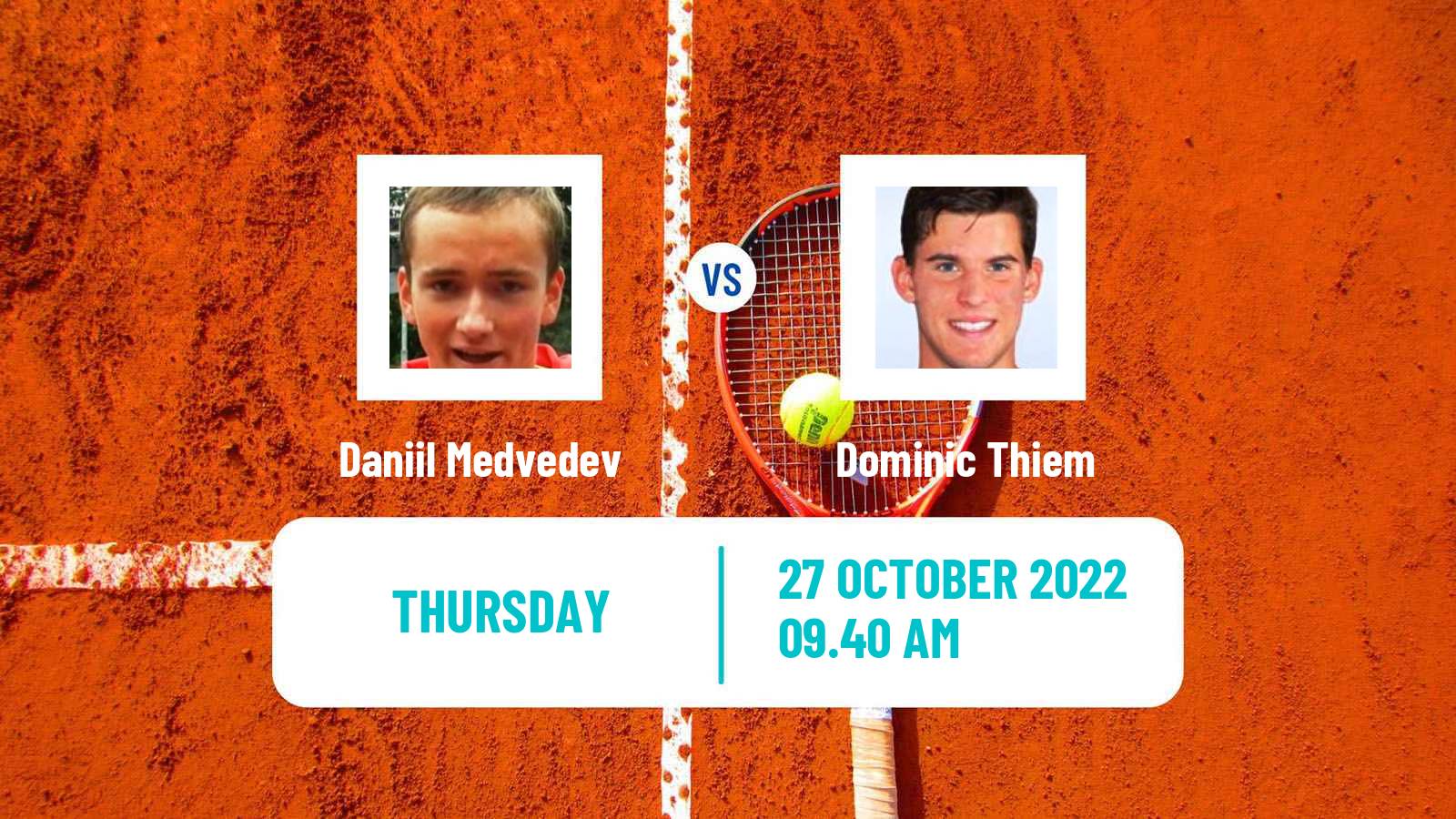 Tennis ATP Vienna Daniil Medvedev - Dominic Thiem