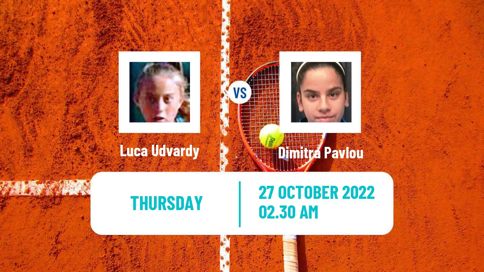 Tennis ITF Tournaments Luca Udvardy - Dimitra Pavlou