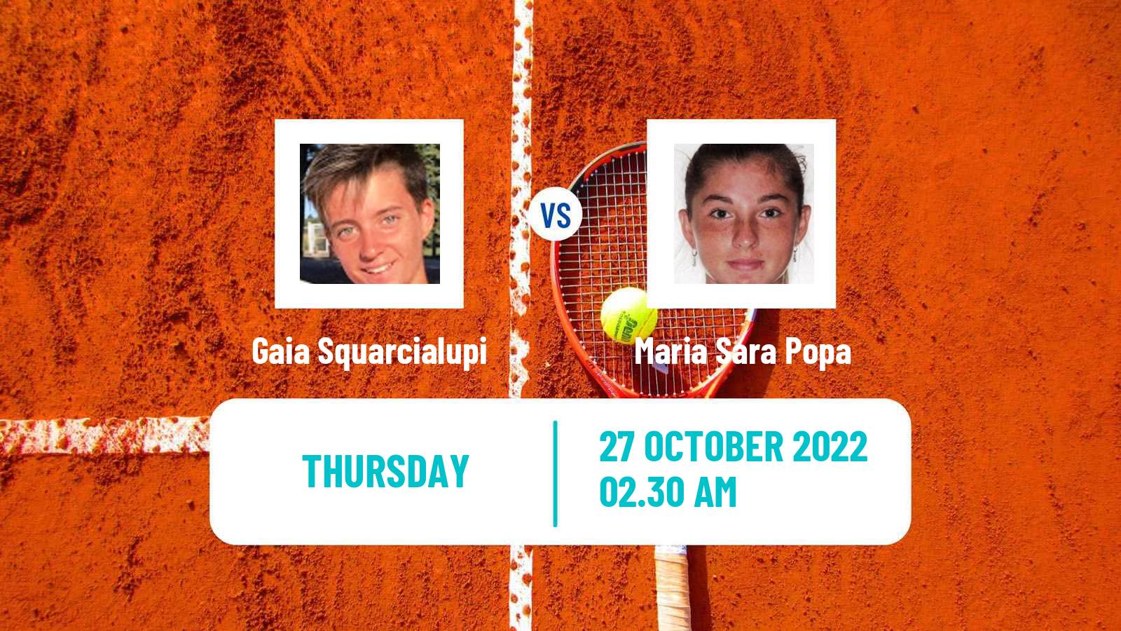 Tennis ITF Tournaments Gaia Squarcialupi - Maria Sara Popa