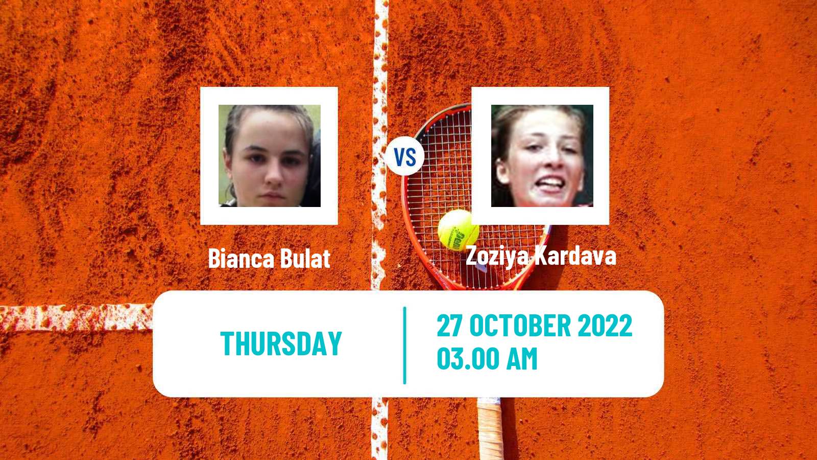 Tennis ITF Tournaments Bianca Bulat - Zoziya Kardava