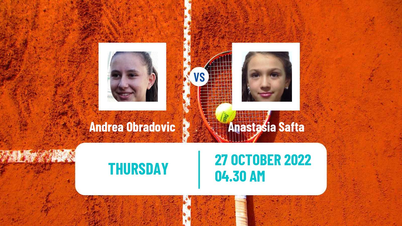 Tennis ITF Tournaments Andrea Obradovic - Anastasia Safta