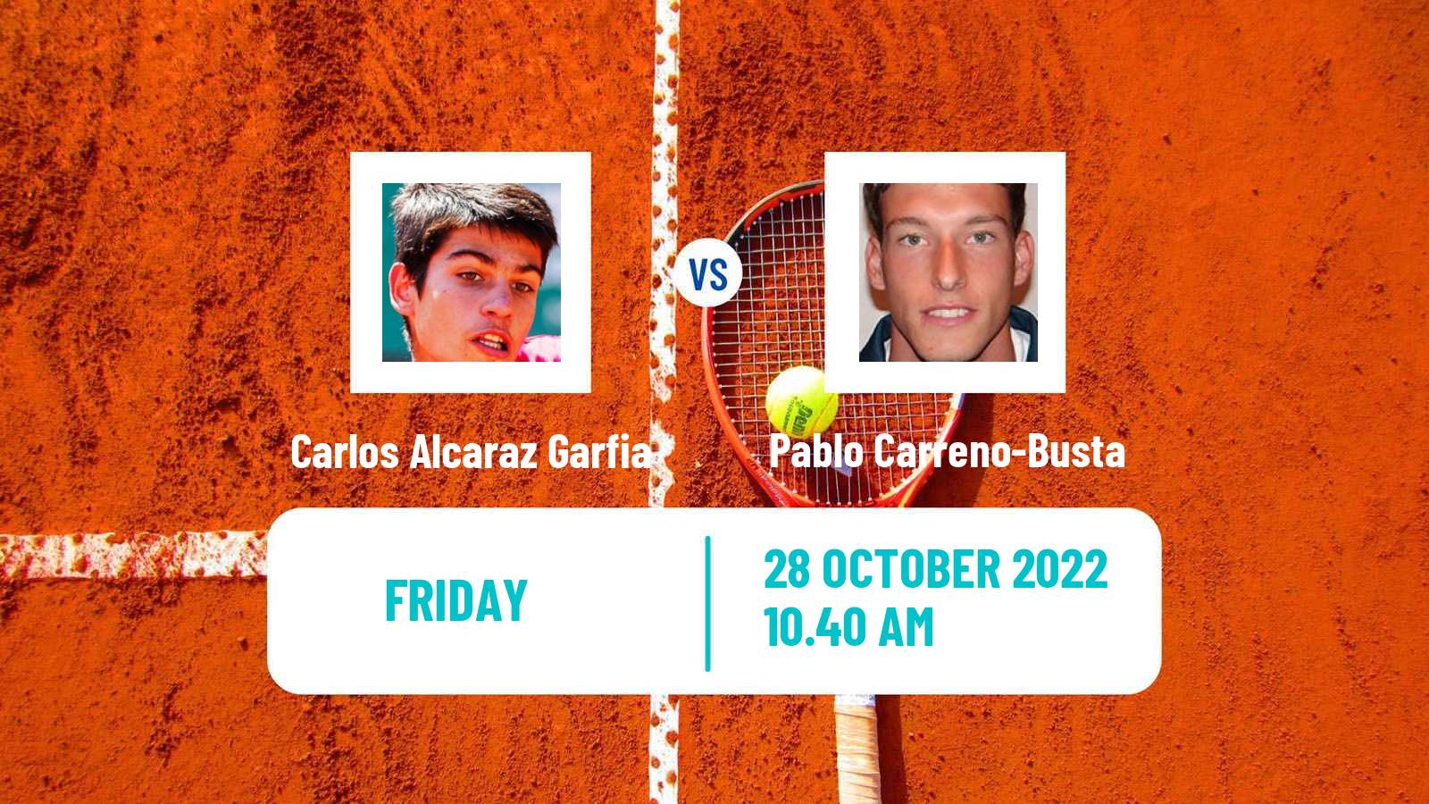 Tennis ATP Basel Carlos Alcaraz Garfia - Pablo Carreno-Busta