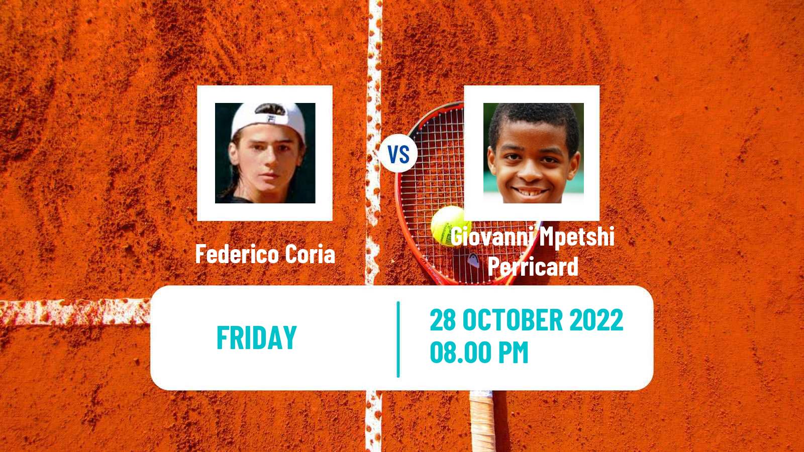 Tennis ATP Challenger Federico Coria - Giovanni Mpetshi Perricard
