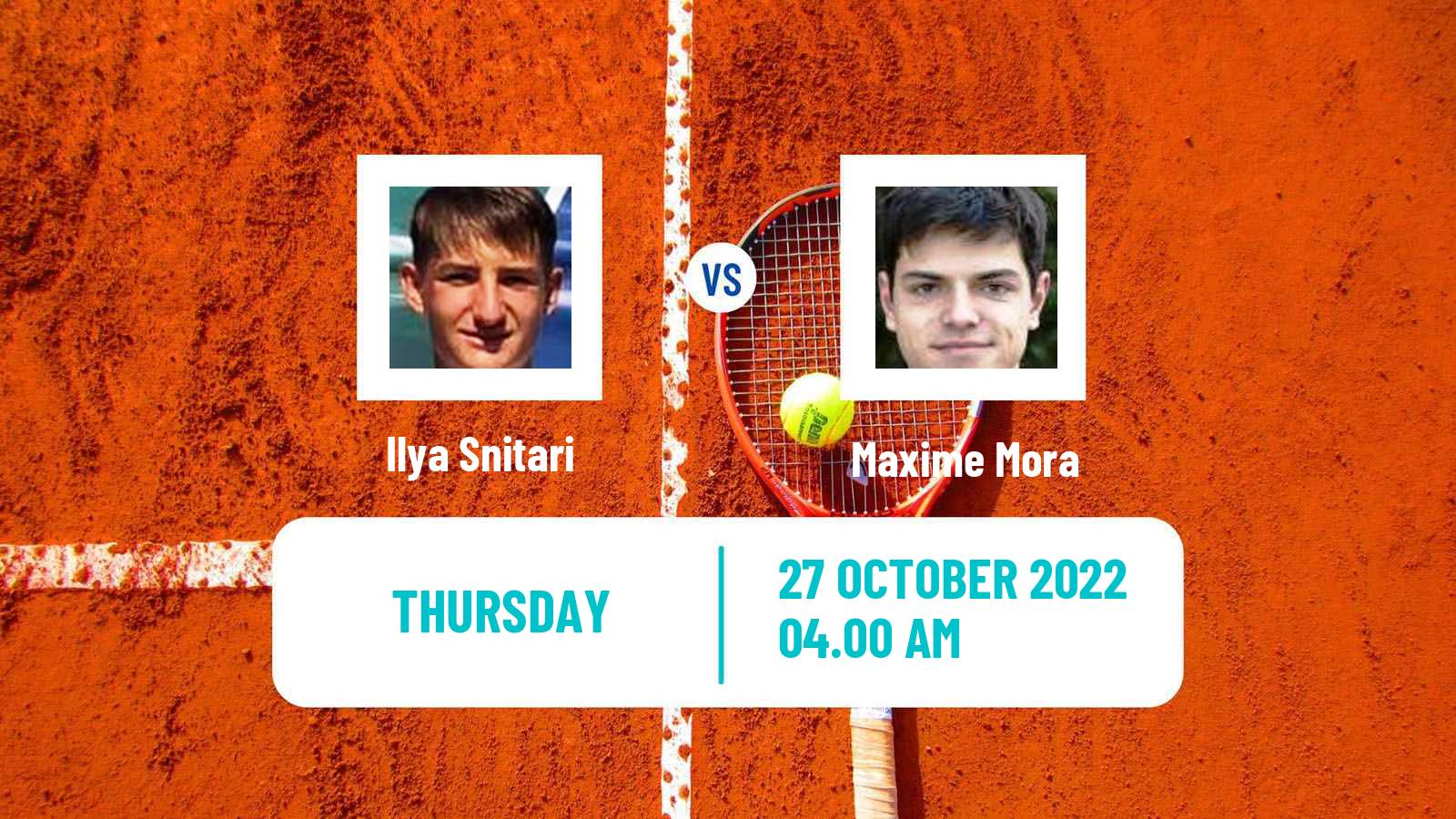 Tennis ITF Tournaments Ilya Snitari - Maxime Mora