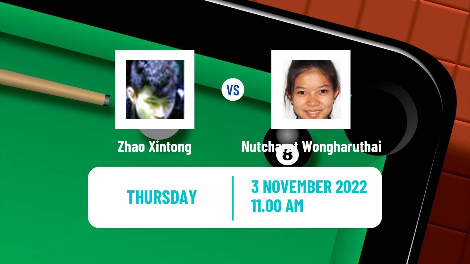 Snooker Snooker Zhao Xintong - Nutcharat Wongharuthai