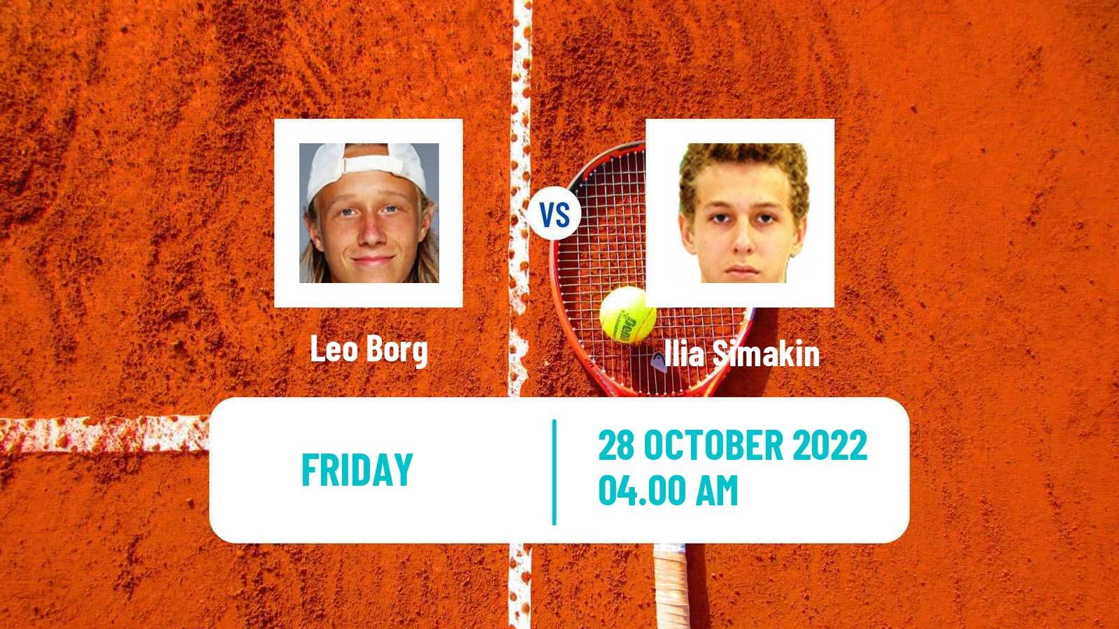 Tennis ITF Tournaments Leo Borg - Ilia Simakin
