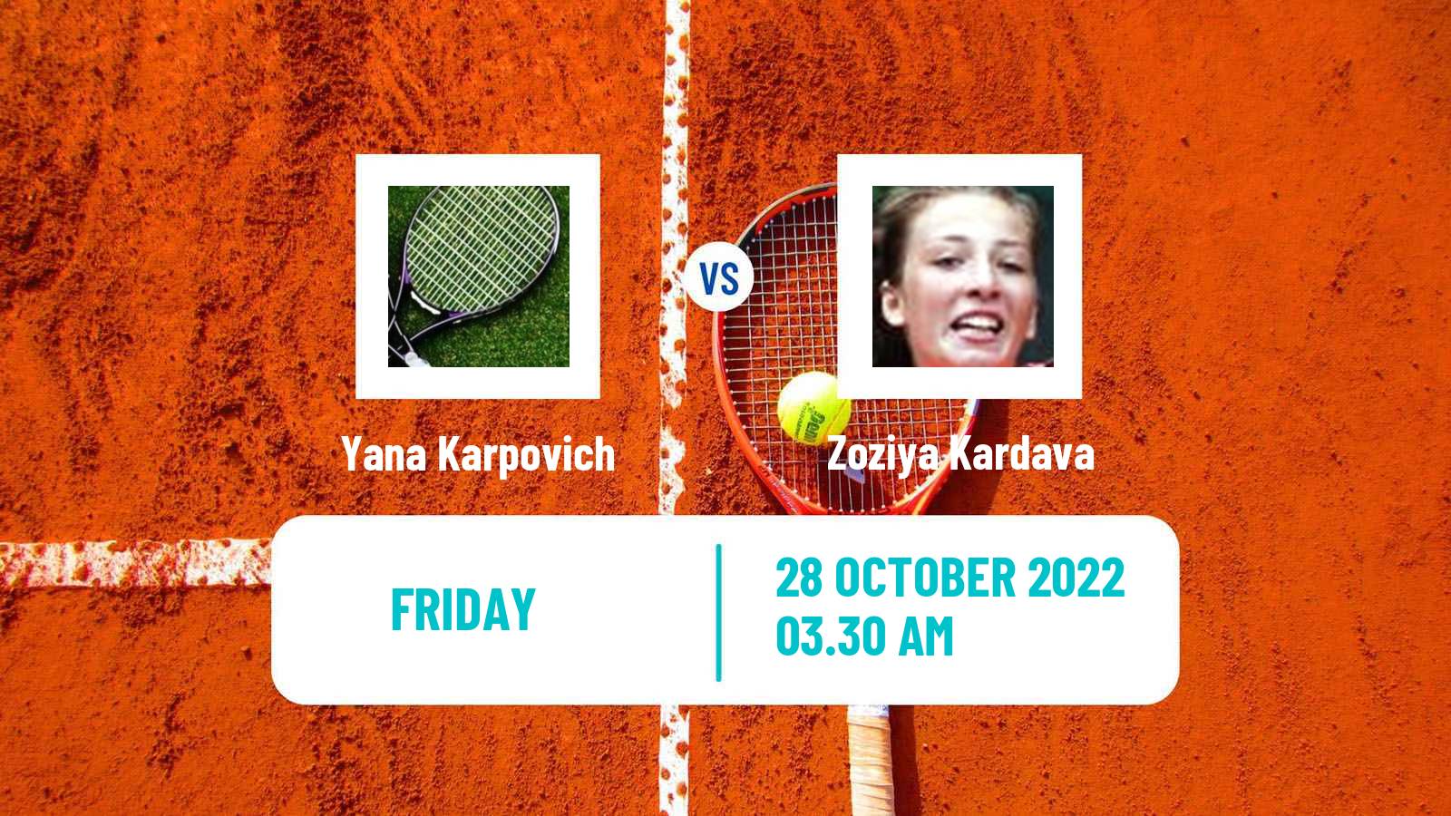 Tennis ITF Tournaments Yana Karpovich - Zoziya Kardava
