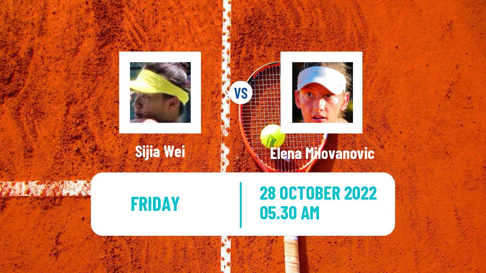 Tennis ITF Tournaments Sijia Wei - Elena Milovanovic