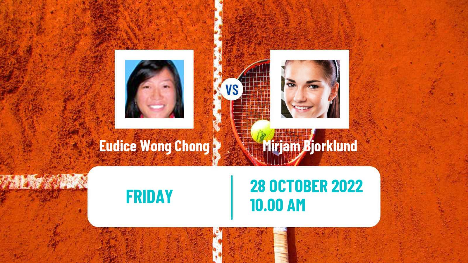 Tennis ITF Tournaments Eudice Wong Chong - Mirjam Bjorklund