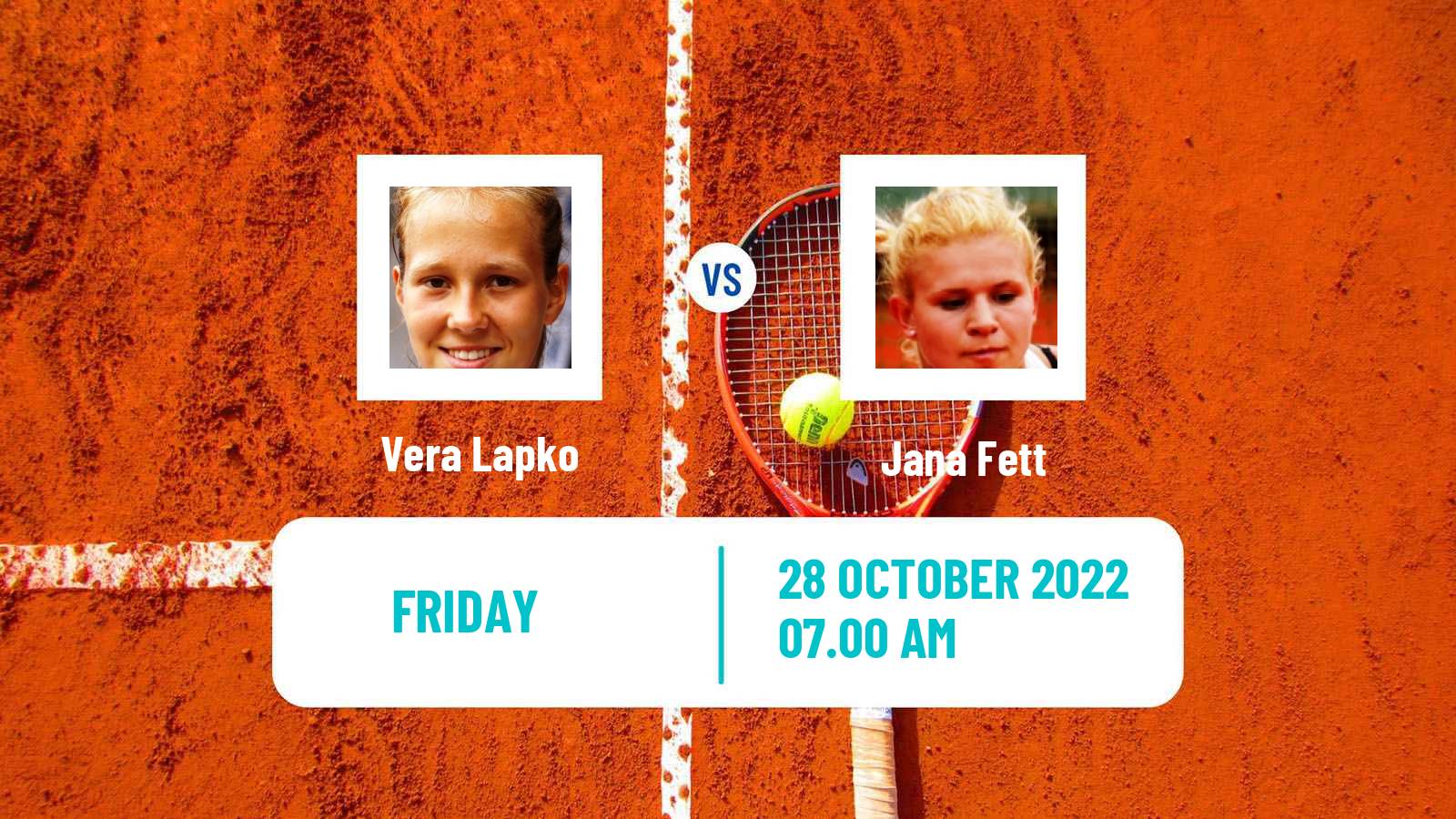 Tennis ITF Tournaments Vera Lapko - Jana Fett