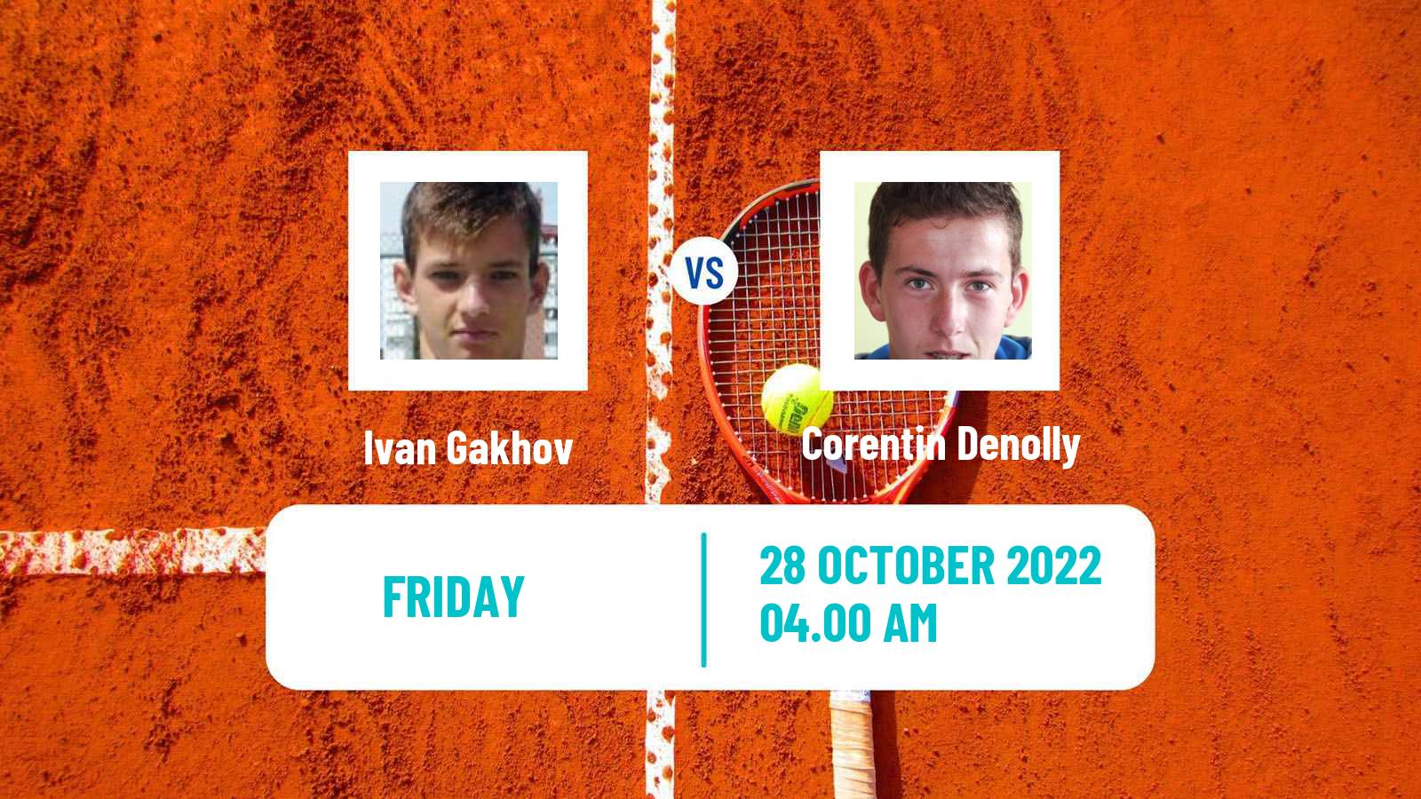 Tennis ITF Tournaments Ivan Gakhov - Corentin Denolly