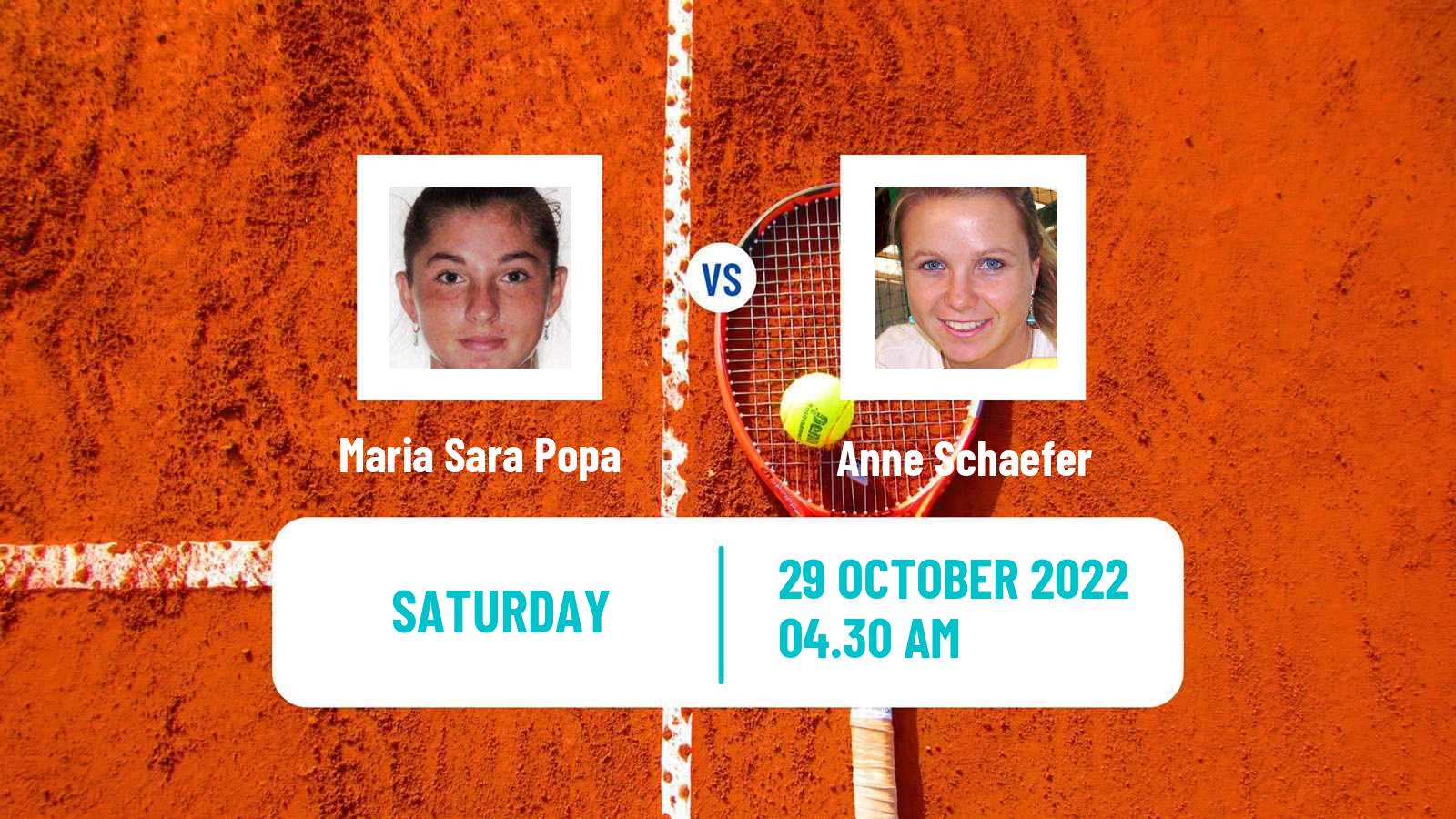 Tennis ITF Tournaments Maria Sara Popa - Anne Schaefer