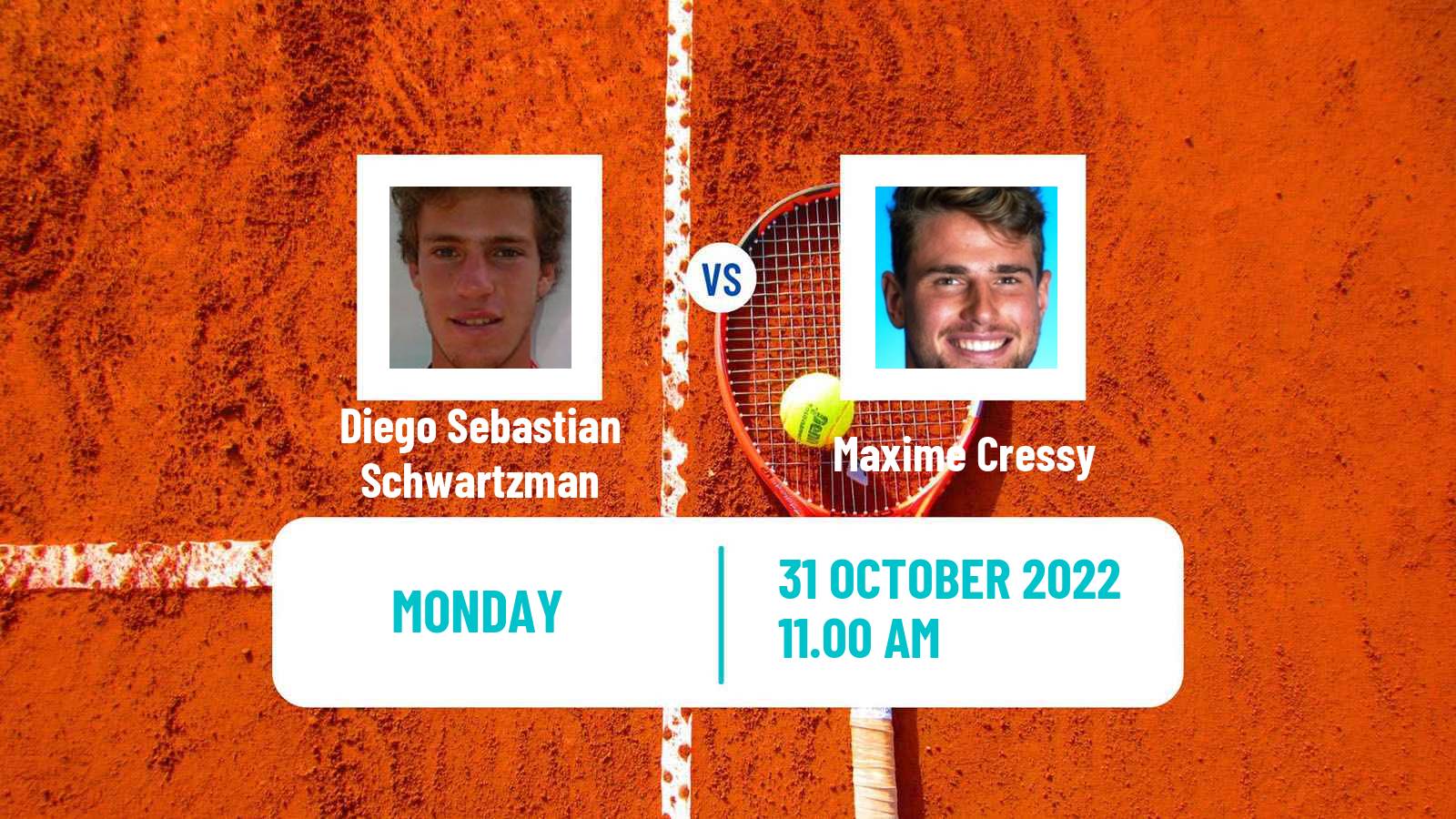 Tennis ATP Paris Diego Sebastian Schwartzman - Maxime Cressy