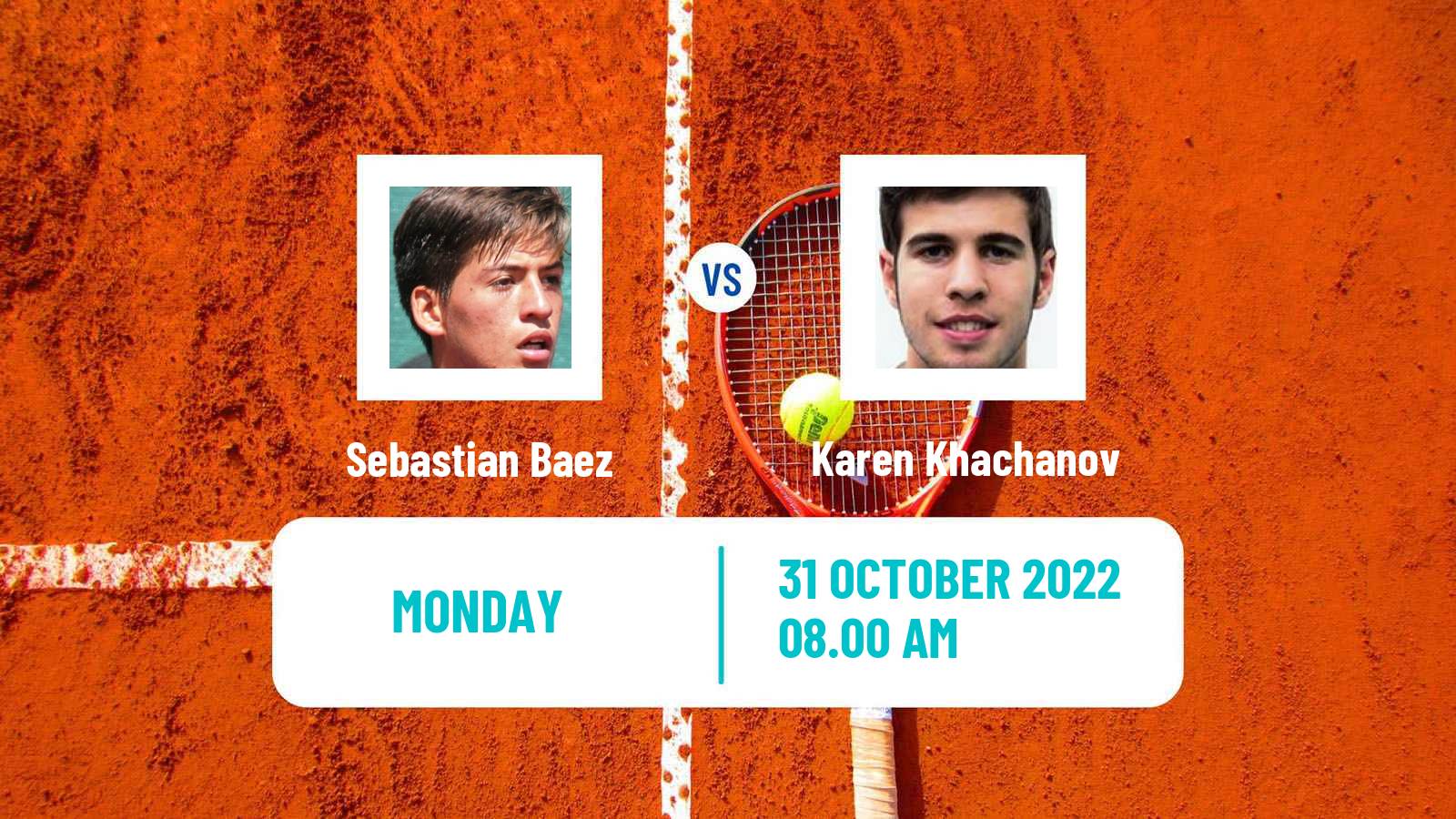 Tennis ATP Paris Sebastian Baez - Karen Khachanov