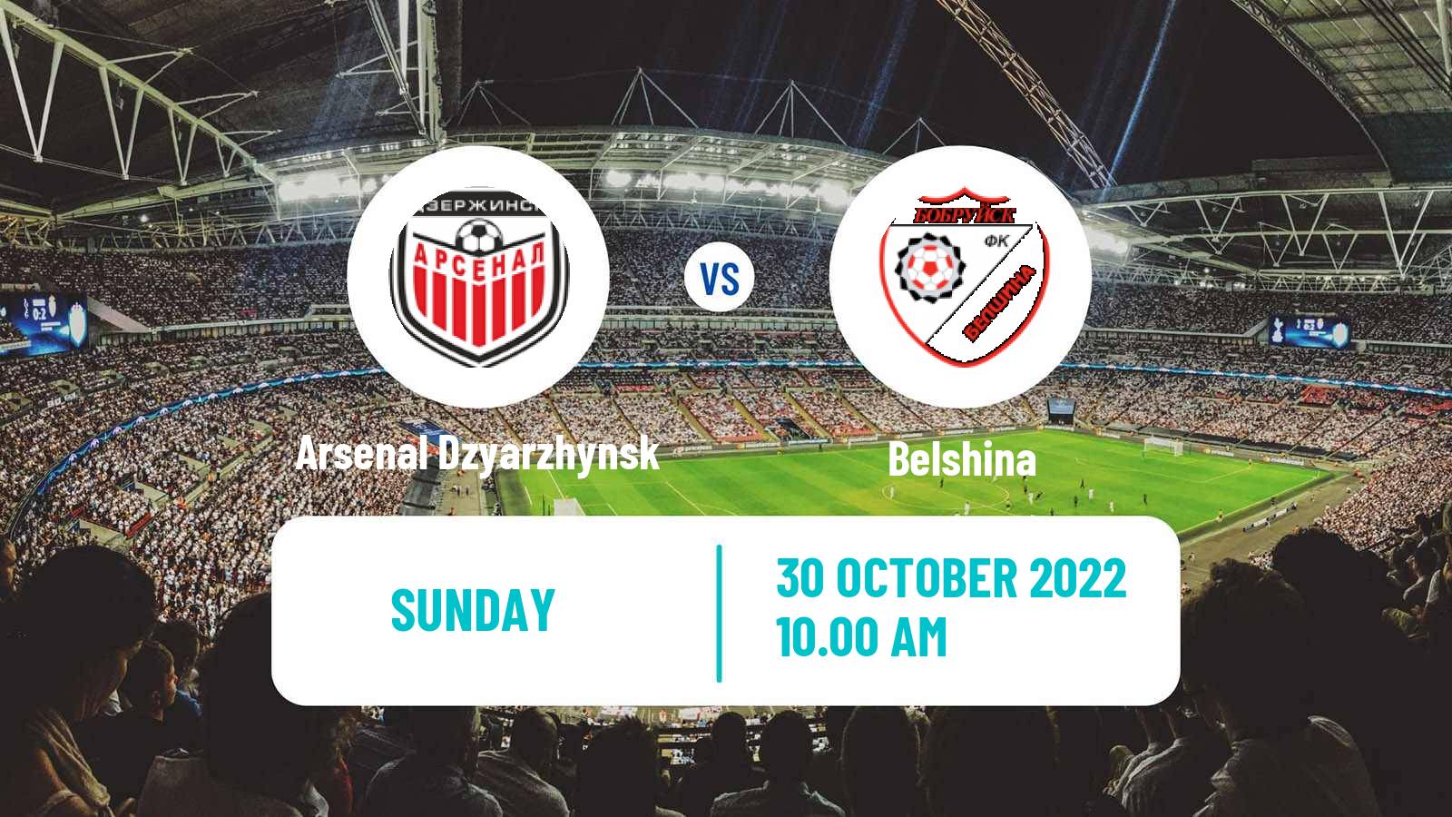 Soccer Belarusian Vysshaya Liga Arsenal Dzyarzhynsk - Belshina