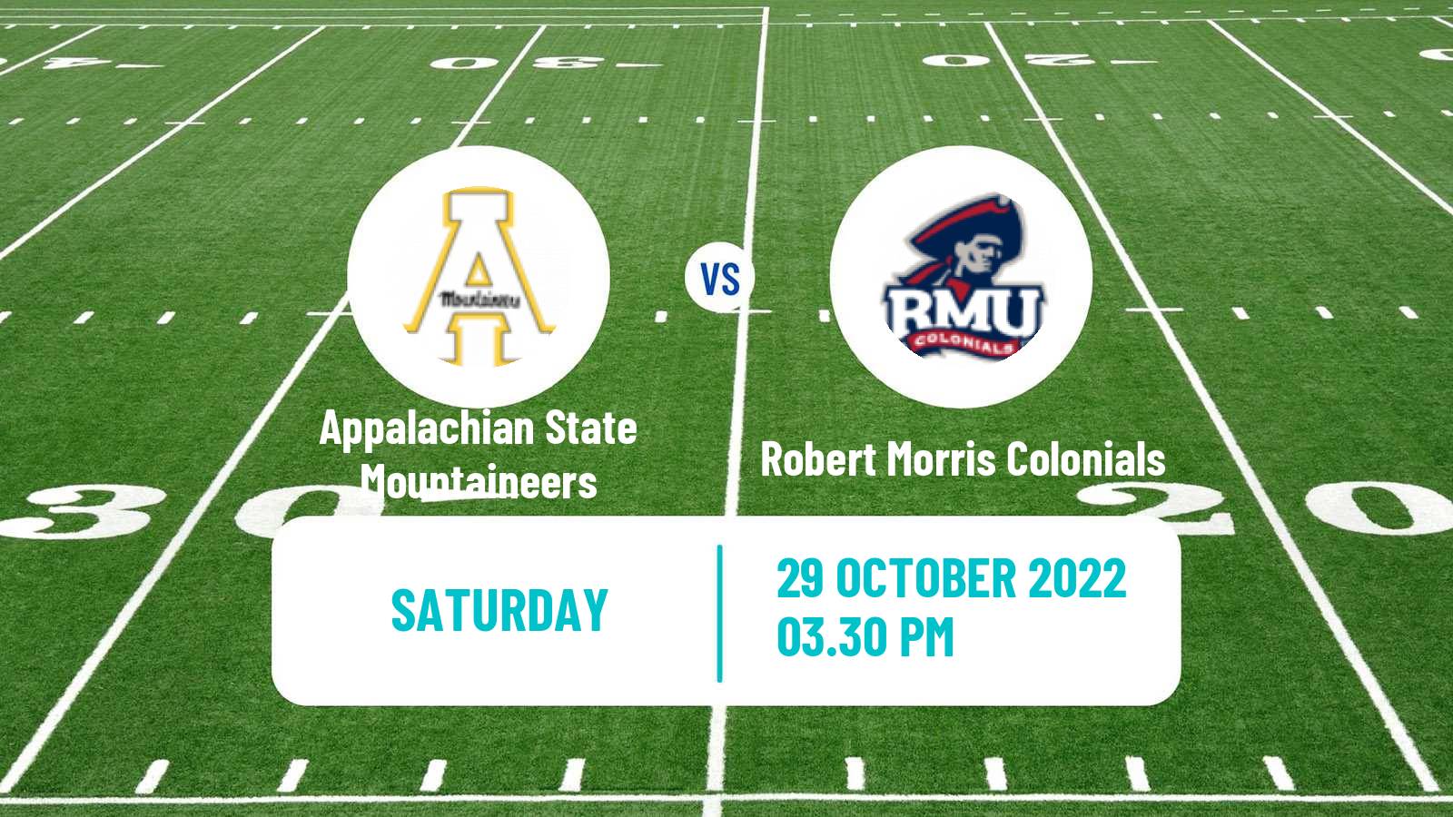 American football NCAA College Football Appalachian State Mountaineers - Robert Morris Colonials