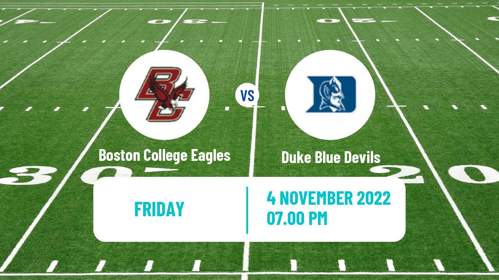 American football NCAA College Football Boston College Eagles - Duke Blue Devils