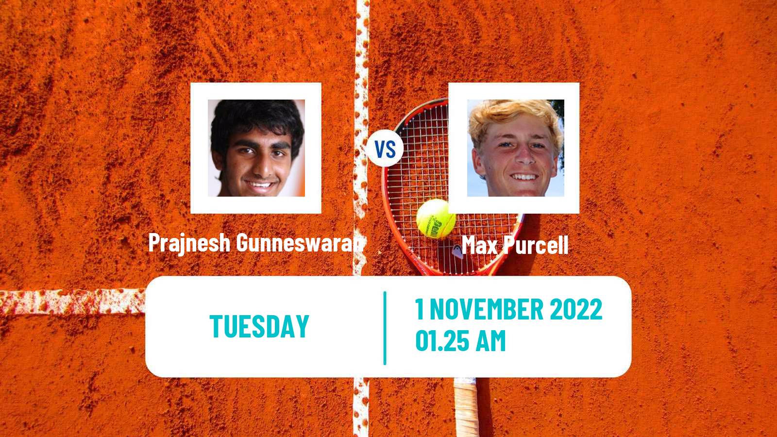 Tennis ATP Challenger Prajnesh Gunneswaran - Max Purcell