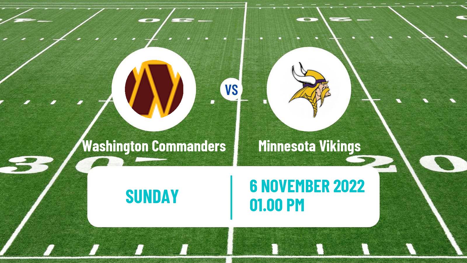 American football NFL Washington Commanders - Minnesota Vikings