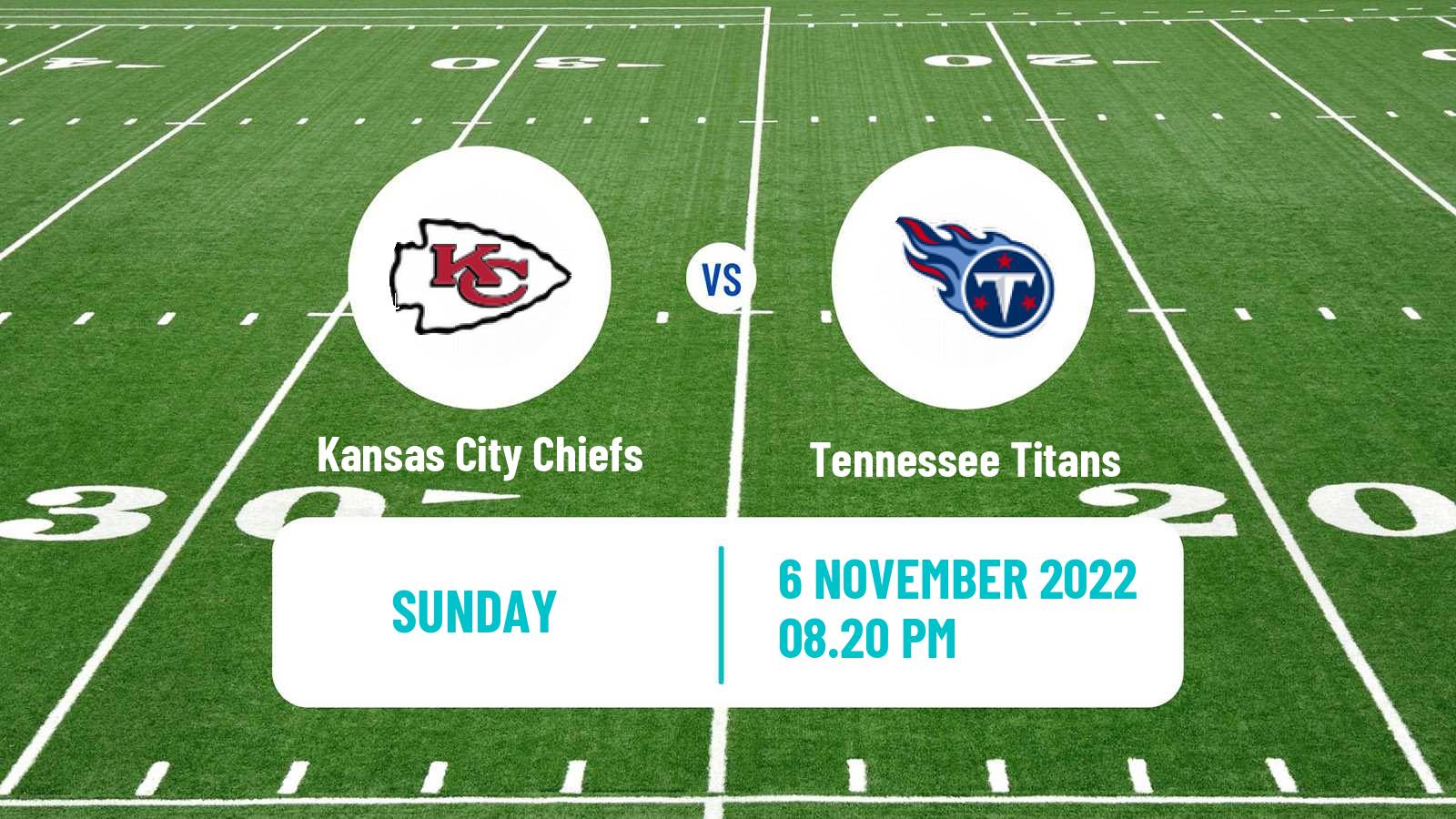 American football NFL Kansas City Chiefs - Tennessee Titans