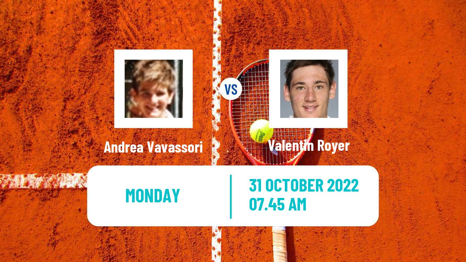 Tennis ATP Challenger Andrea Vavassori - Valentin Royer