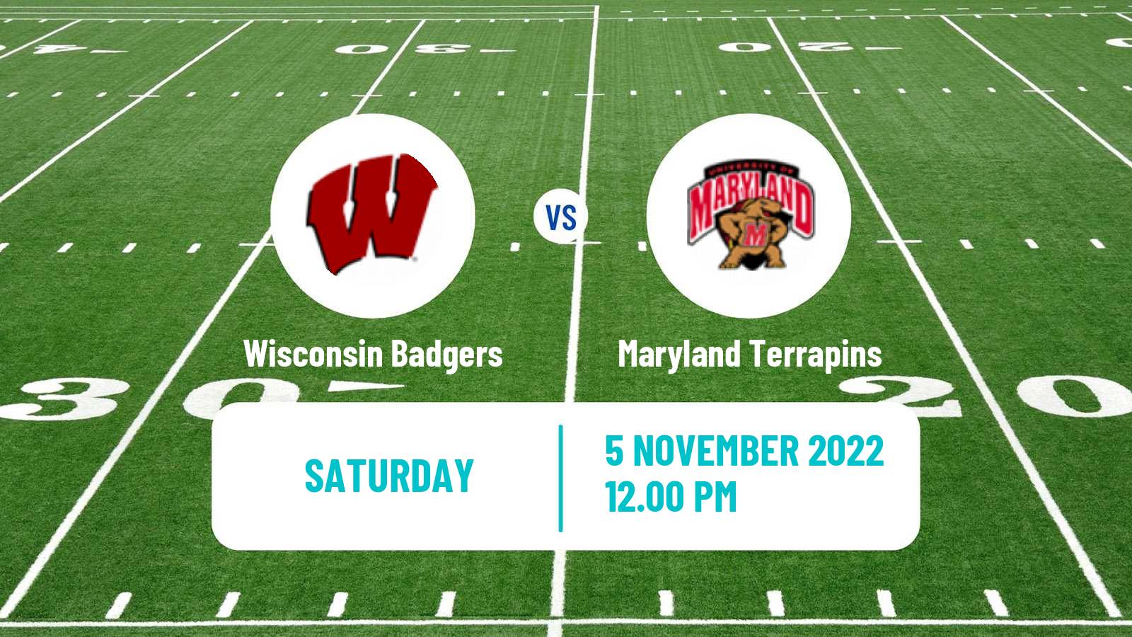 American football NCAA College Football Wisconsin Badgers - Maryland Terrapins