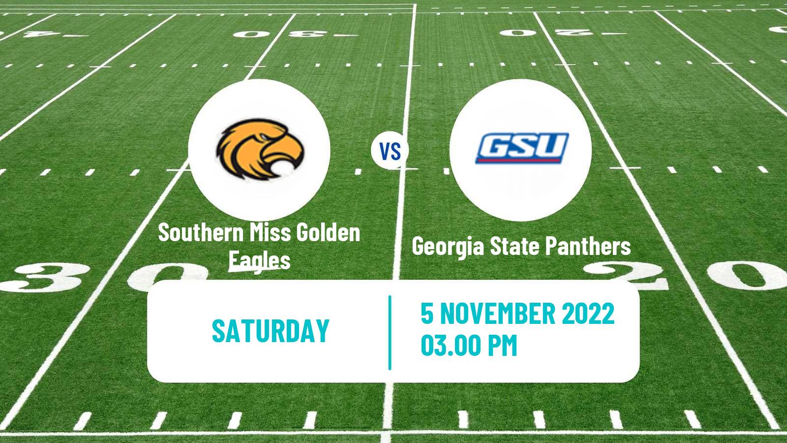 American football NCAA College Football Southern Miss Golden Eagles - Georgia State Panthers