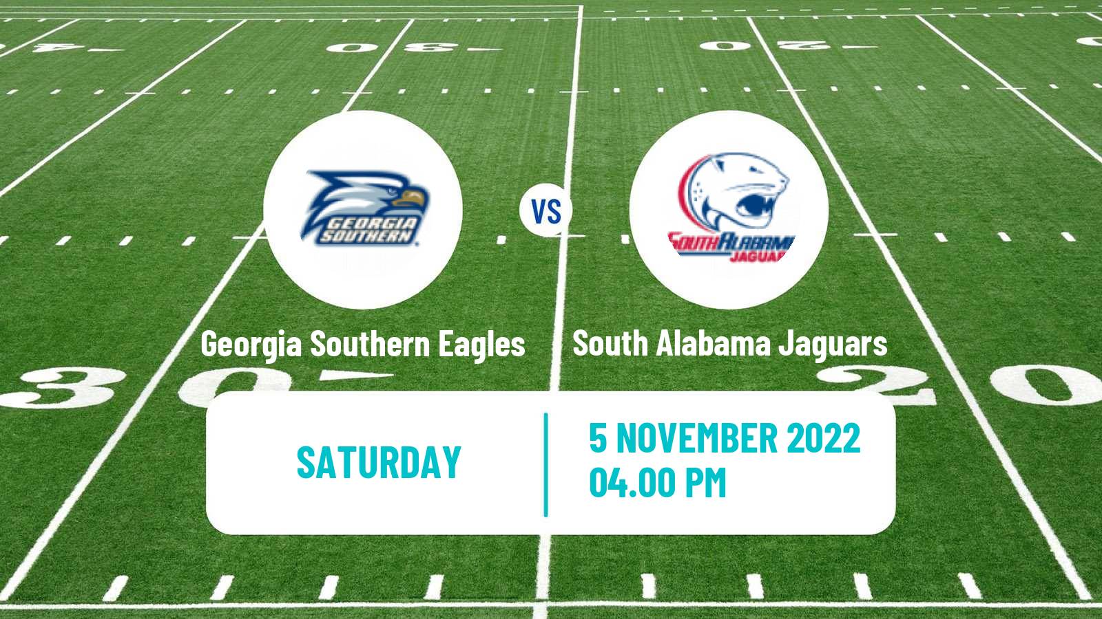 American football NCAA College Football Georgia Southern Eagles - South Alabama Jaguars