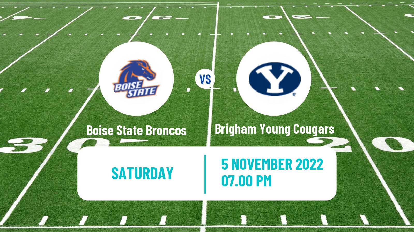 American football NCAA College Football Boise State Broncos - Brigham Young Cougars