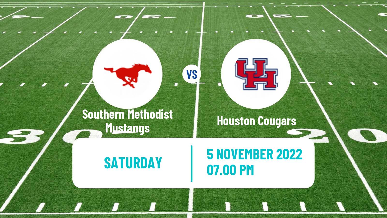 American football NCAA College Football Southern Methodist Mustangs - Houston Cougars