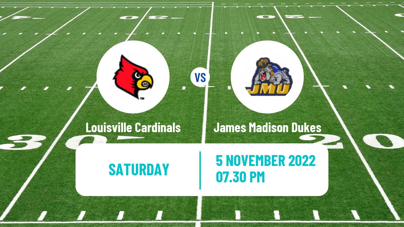 American football NCAA College Football Louisville Cardinals - James Madison Dukes