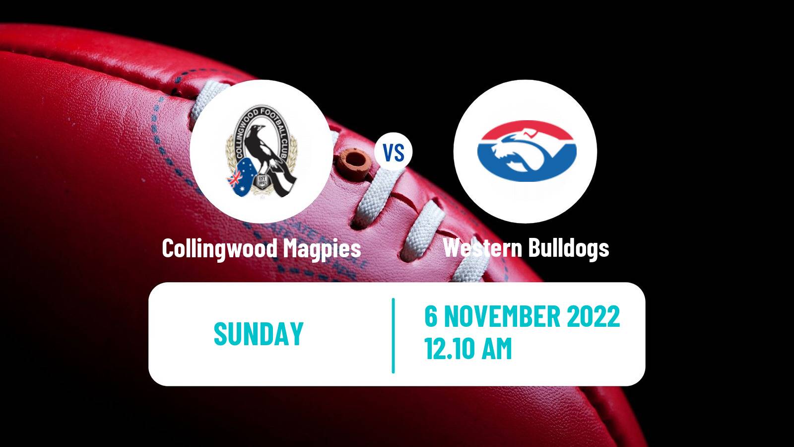 Aussie rules AFL Women Collingwood Magpies - Western Bulldogs