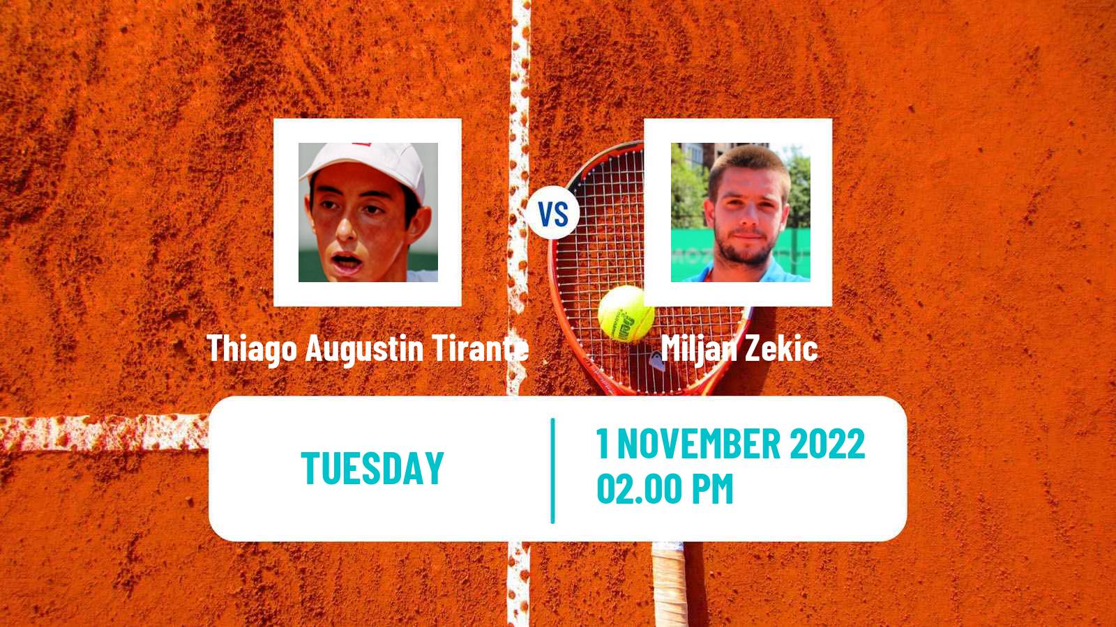 Tennis ATP Challenger Thiago Augustin Tirante - Miljan Zekic