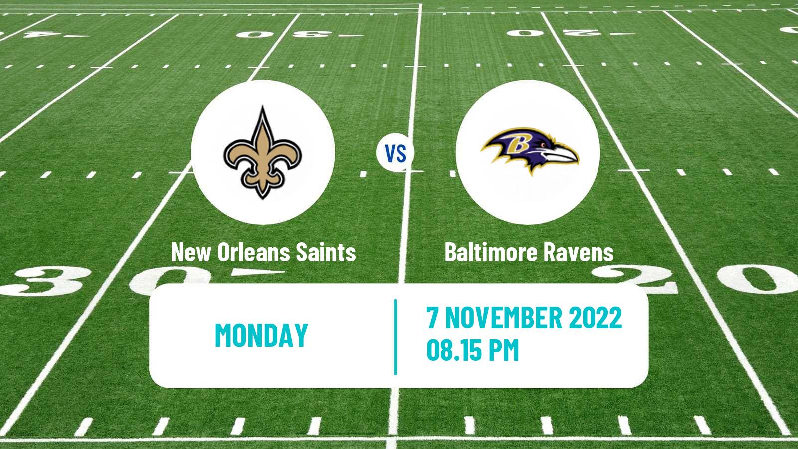 American football NFL New Orleans Saints - Baltimore Ravens