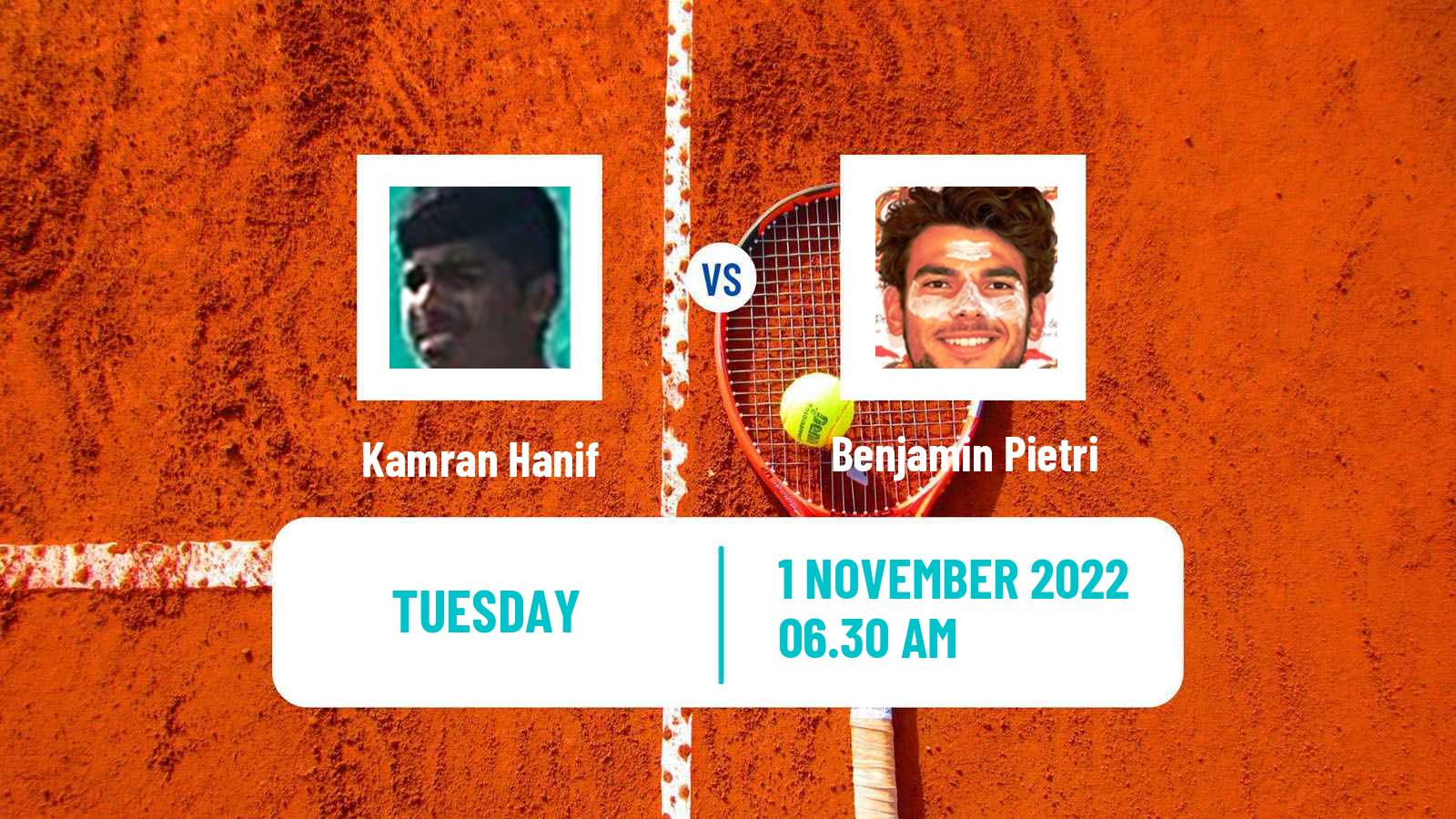 Tennis ITF Tournaments Kamran Hanif - Benjamin Pietri
