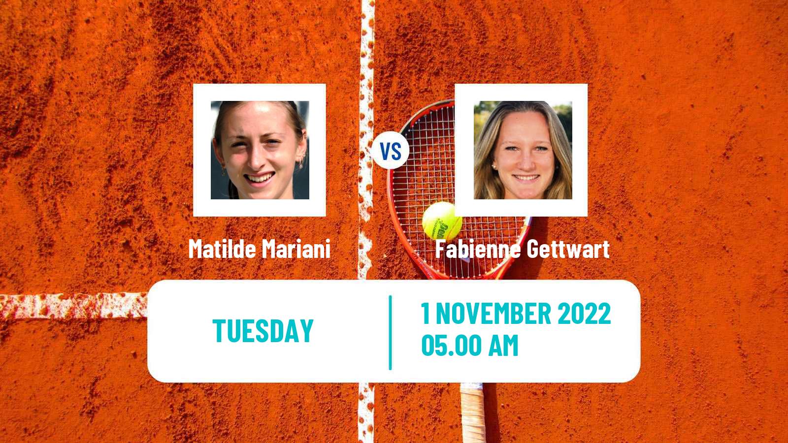 Tennis ITF Tournaments Matilde Mariani - Fabienne Gettwart