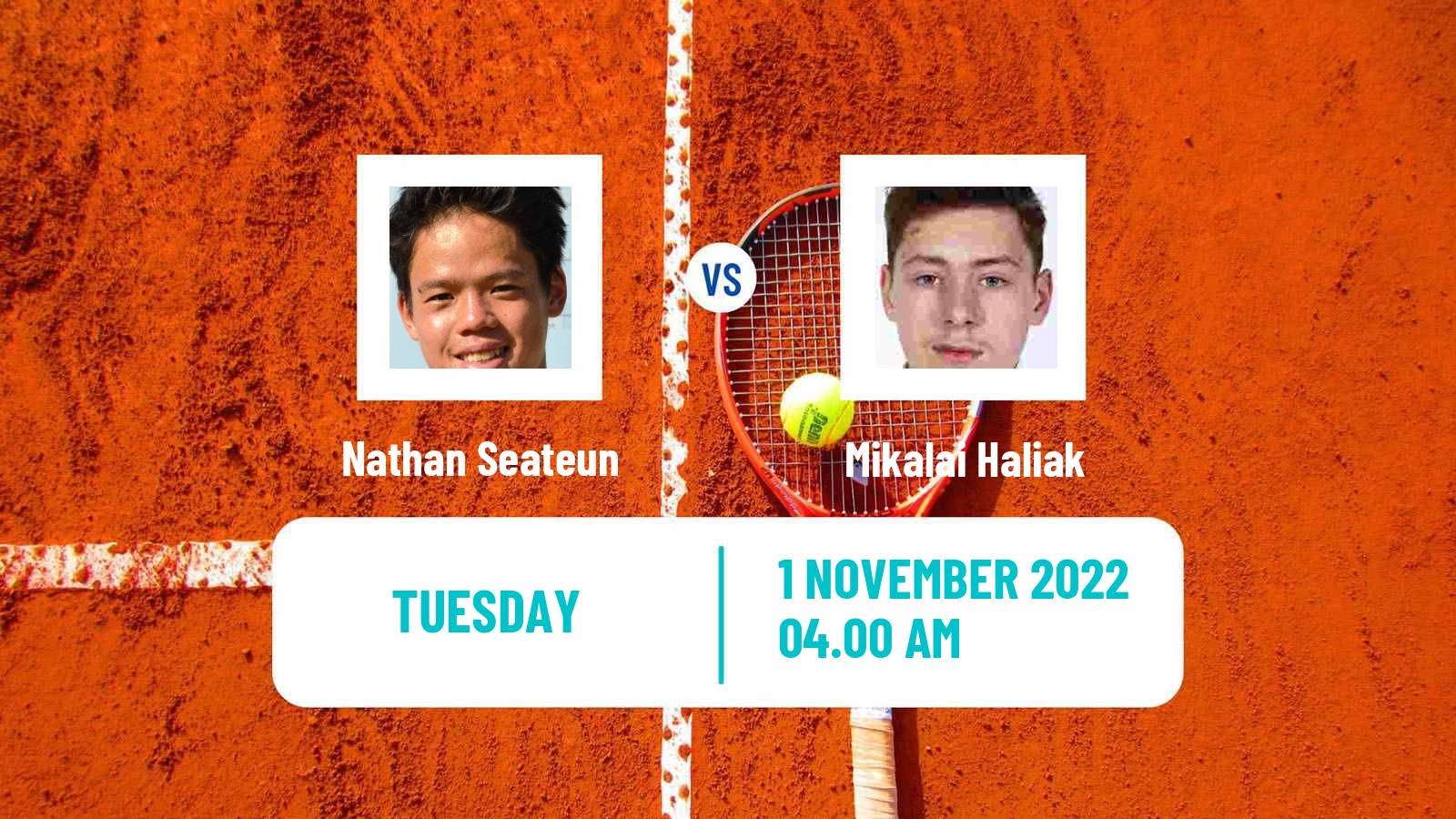 Tennis ITF Tournaments Nathan Seateun - Mikalai Haliak