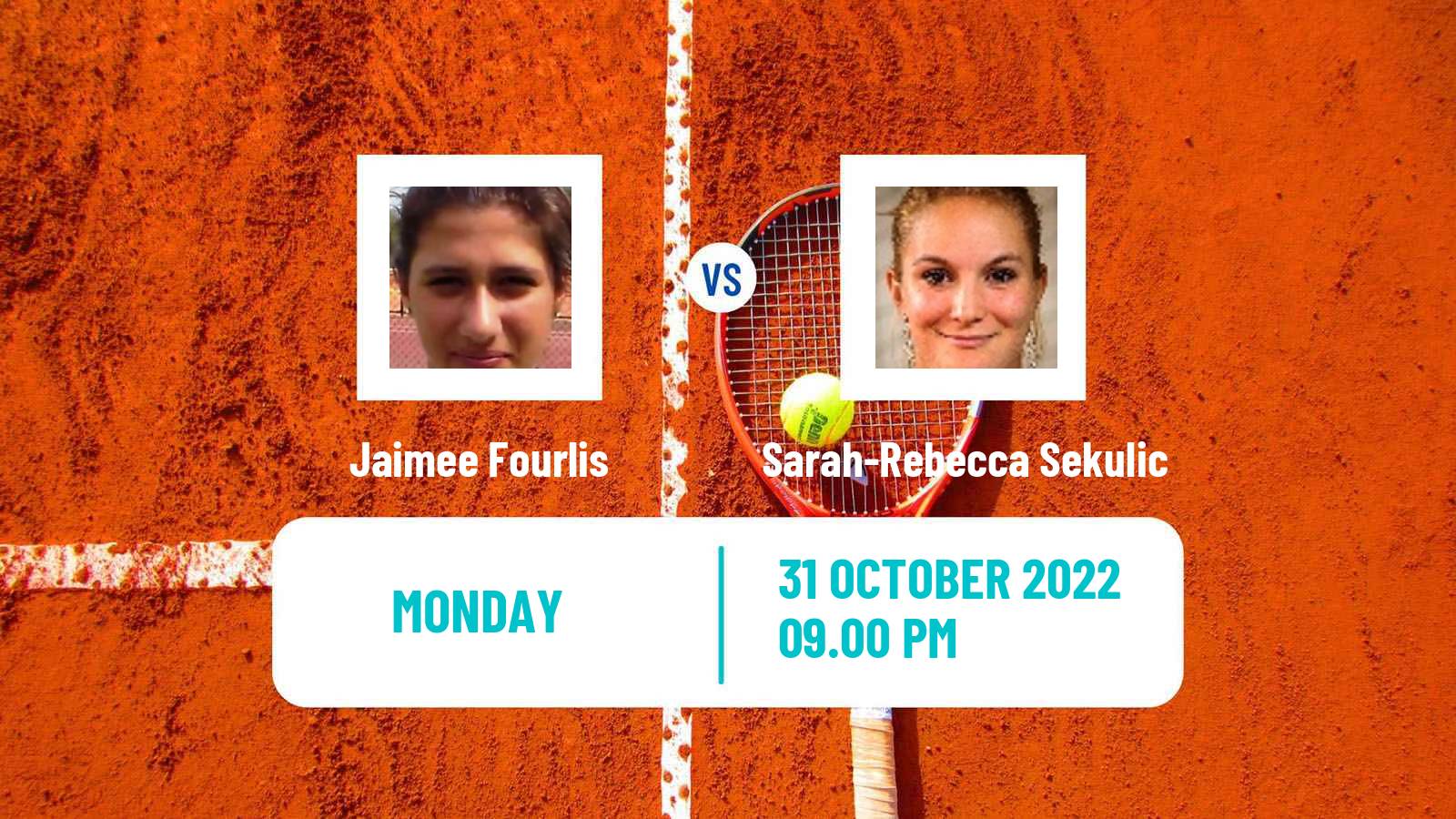 Tennis ITF Tournaments Jaimee Fourlis - Sarah-Rebecca Sekulic