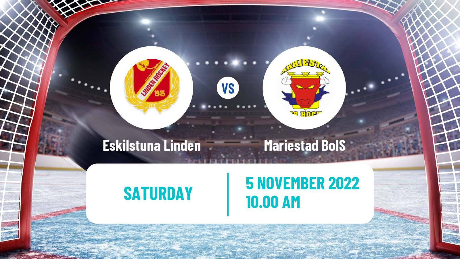 Hockey Swedish HockeyEttan Vastra Eskilstuna Linden - Mariestad BoIS