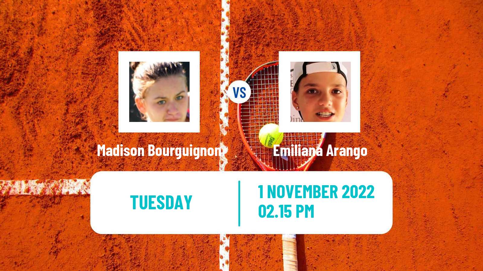 Tennis ITF Tournaments Madison Bourguignon - Emiliana Arango