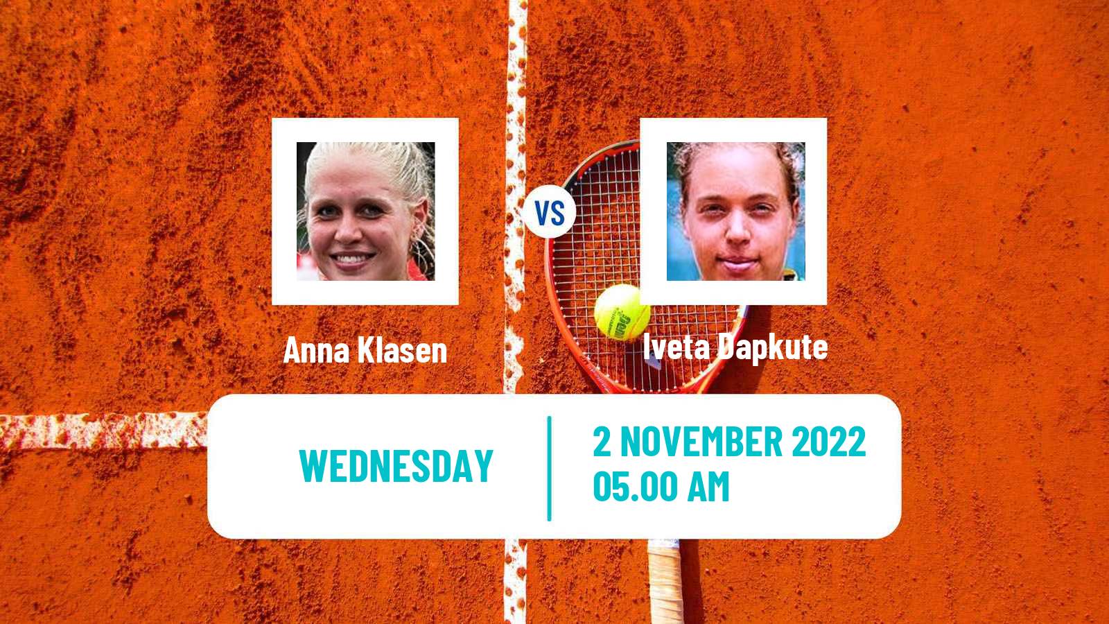 Tennis ITF Tournaments Anna Klasen - Iveta Dapkute