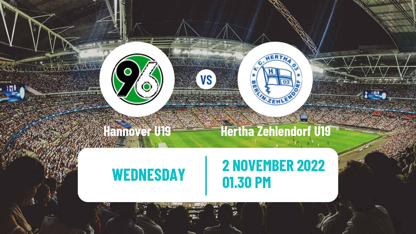 Soccer German Junioren Bundesliga North Hannover U19 - Hertha Zehlendorf U19