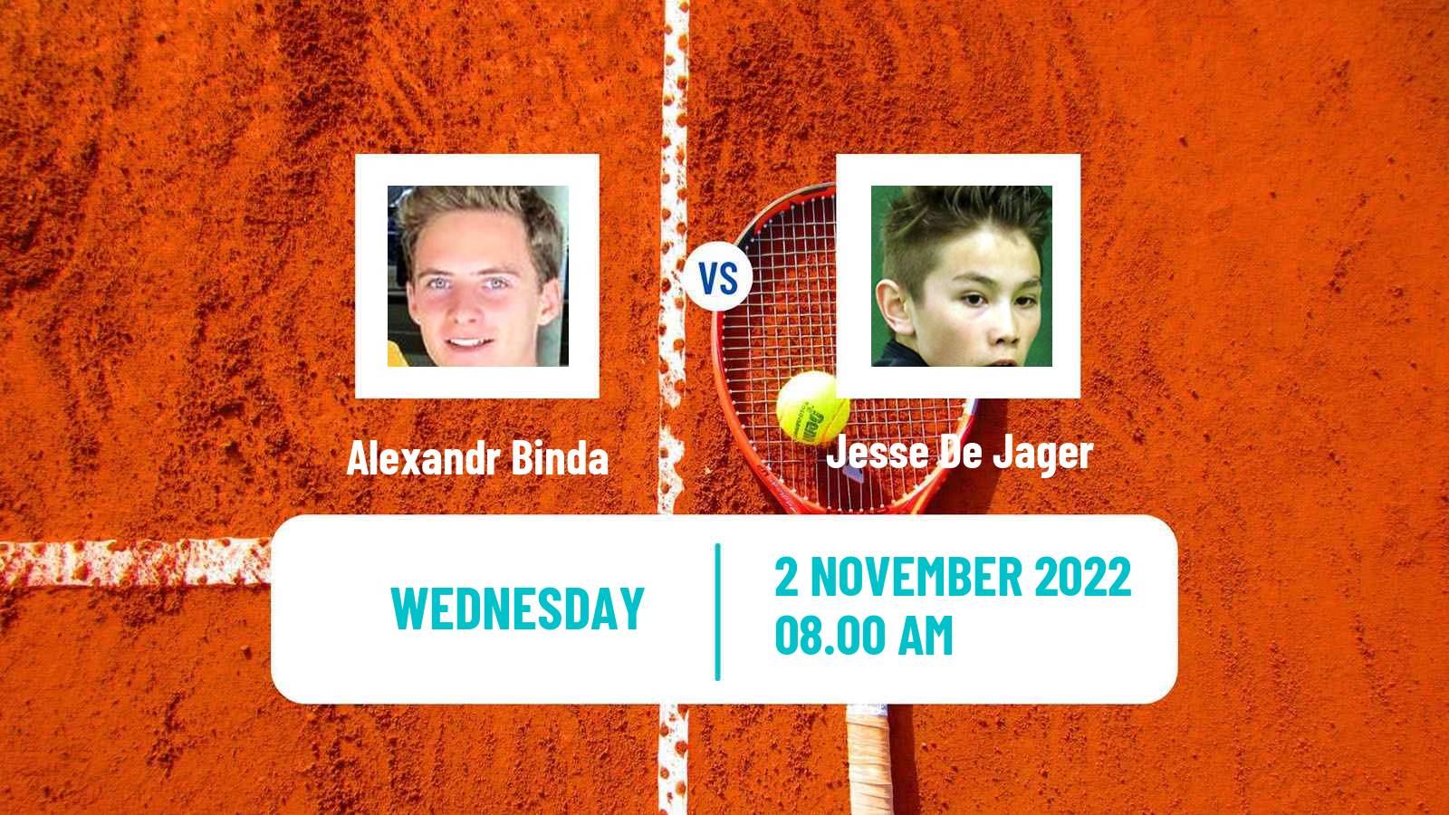 Tennis ITF Tournaments Alexandr Binda - Jesse De Jager