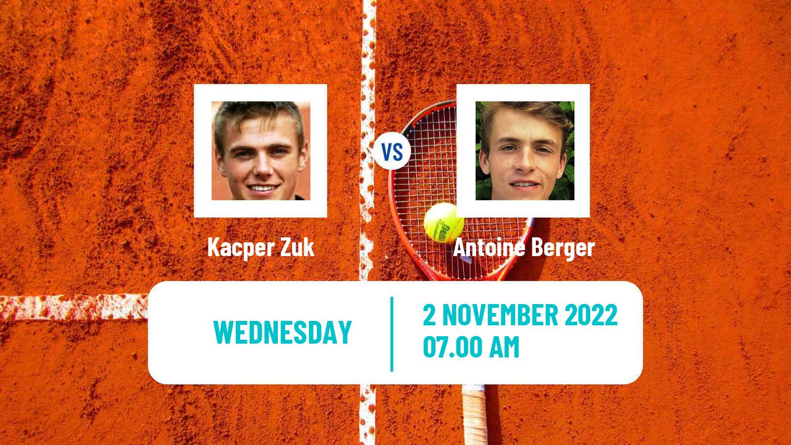 Tennis ITF Tournaments Kacper Zuk - Antoine Berger