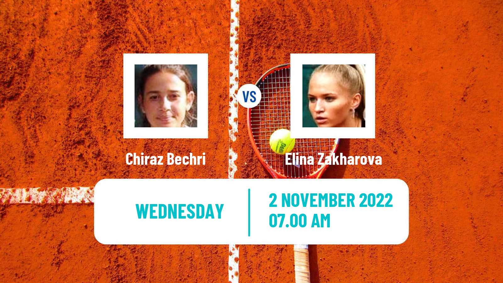 Tennis ITF Tournaments Chiraz Bechri - Elina Zakharova