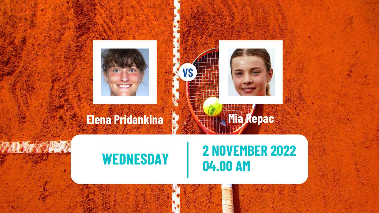 Tennis ITF Tournaments Elena Pridankina - Mia Repac
