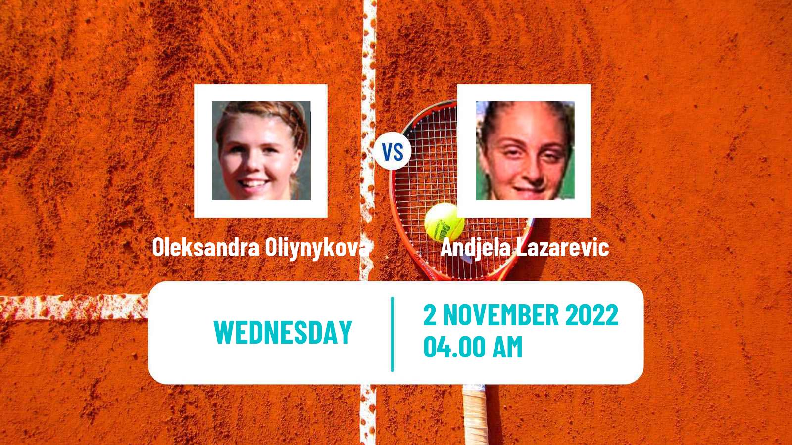 Tennis ITF Tournaments Oleksandra Oliynykova - Andjela Lazarevic
